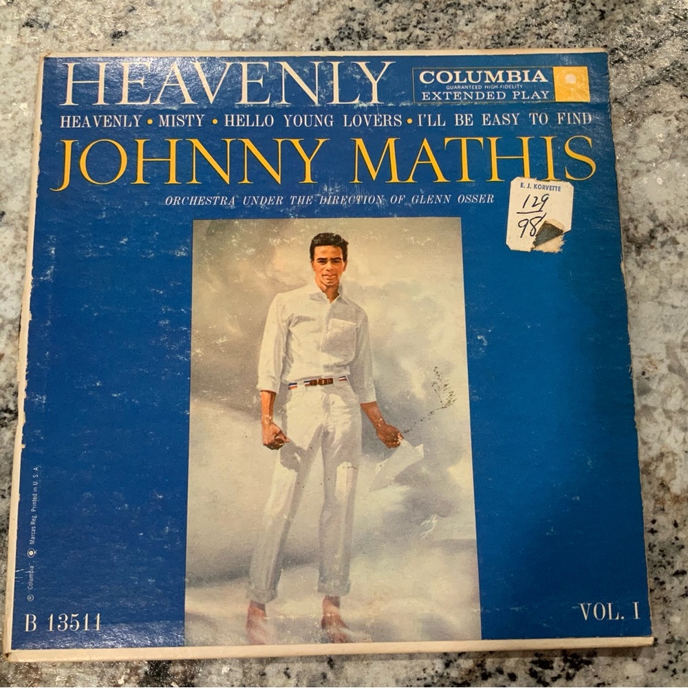 Johnny Mathis Vinyl Record - Misty Heavenly
